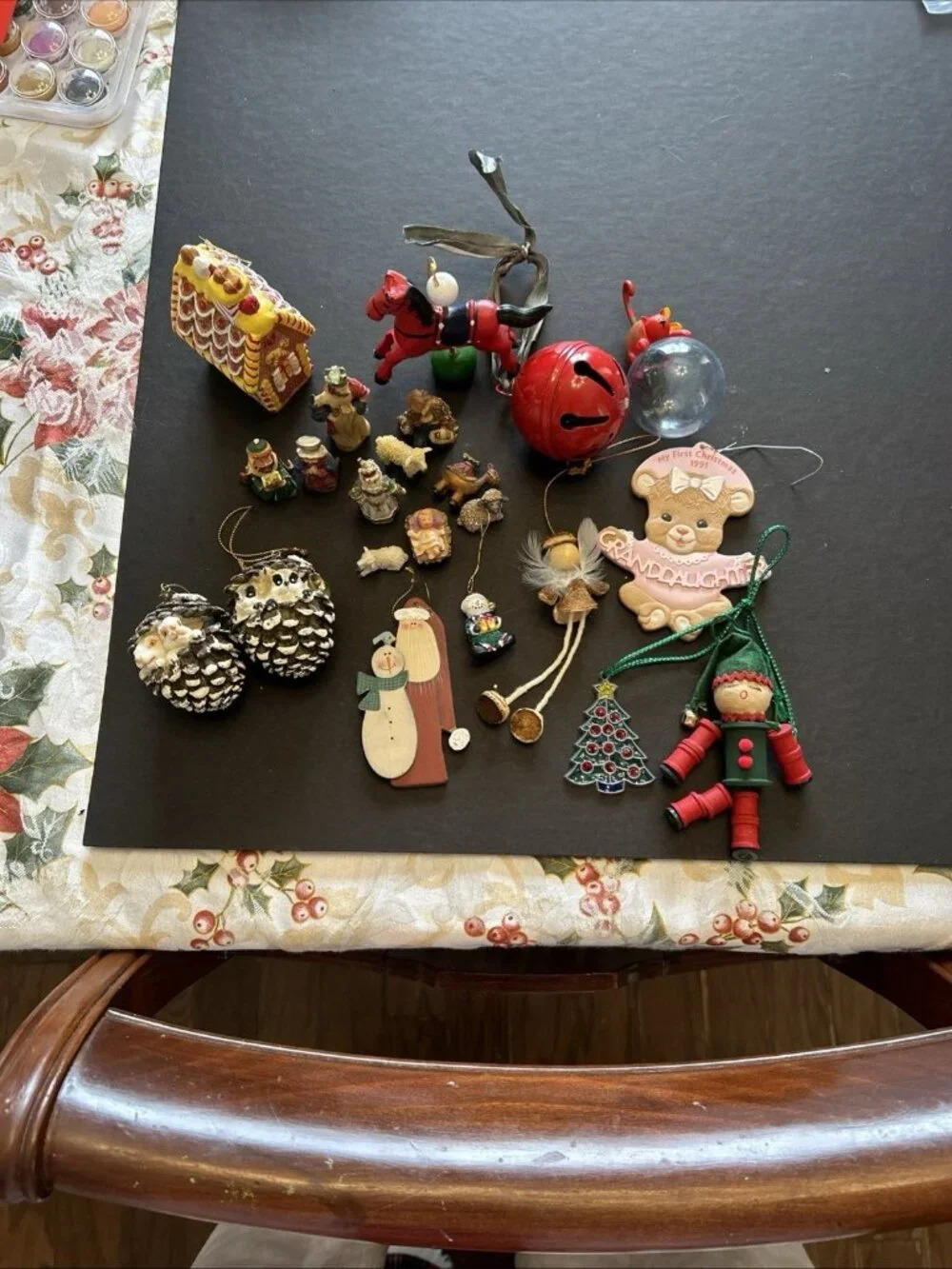 Vintage Christmas Lot Of MANY Ornaments Avon, Handmade, Nativity
